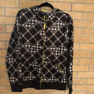 Two Burton Zip-up hoodie jackets black yellow L